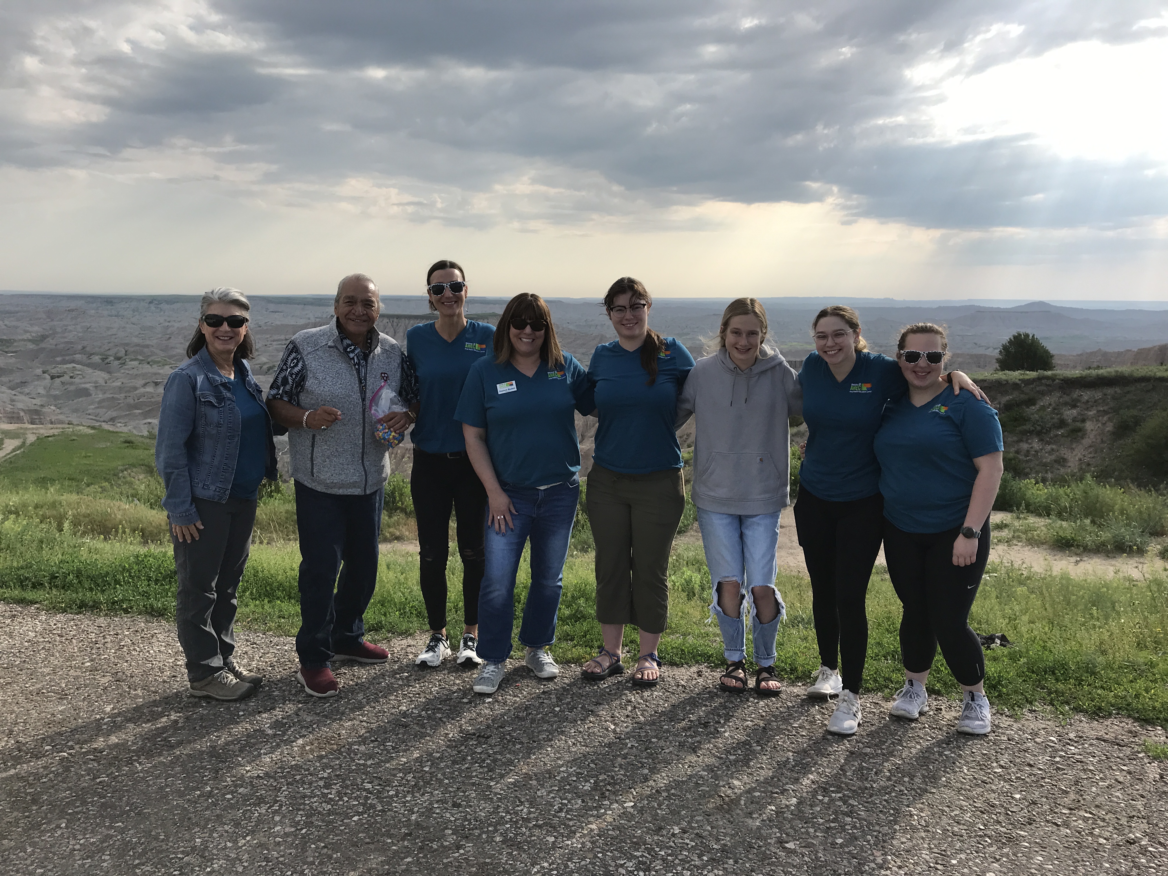 A group of college-level students with Dr. Art Zimiga during a cultural competency tour.